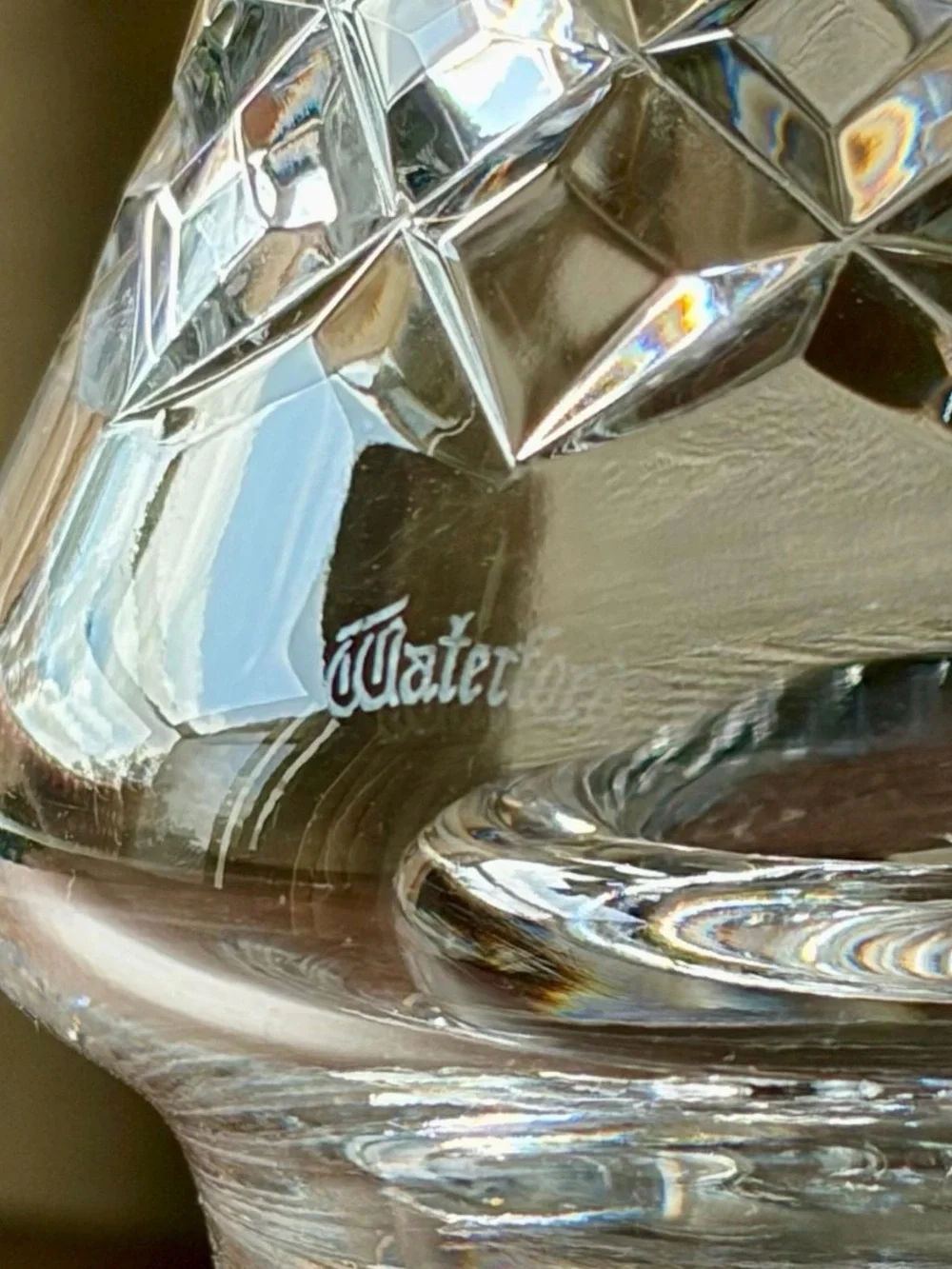 Vintage Waterford Crystal Lismore Hurricane Fairy Lamp